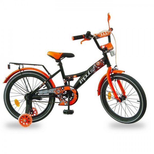 Велосипед детский Impuls Beaver 18 дюймов черно-оранжевый изображение 1