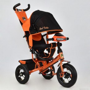 Велосипед коляска для детей от 1 года, Бест Трайк 6588B красный, надувные колеса+фара Best Trike изображение 3