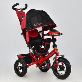 Велосипед коляска для детей от 1 года, Бест Трайк 6588B красный, надувные колеса+фара Best Trike