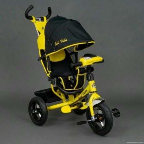 Велосипед трехколесный детский с ручкой Best Trike 6588 желтый EVA покрытие