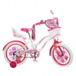 Велосипед Профи Цветок 16 дюймов Profi Flower велосипед для девочки двухколесный с белыми колесами