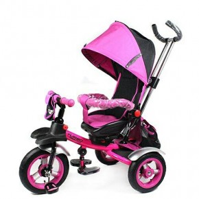 Велосипед с поворотным сидением детский трехколесный, колеса надувные, Турбо Трайк M 3124, Turbo Trike  розовый изображение 1