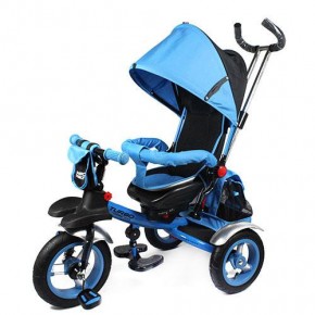 Велосипед с поворотным сидением детский трехколесный, колеса надувные, Турбо Трайк M 3124, Turbo Trike  голубой изображение 1
