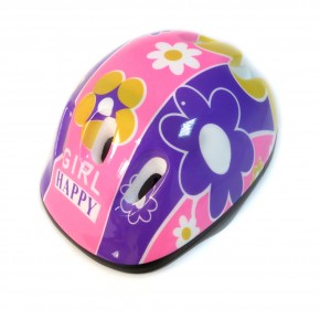 Детский защитный шлем Девочкам С1 для велосипедов, роликов, скейтов, самокатов цветочки изображение 3