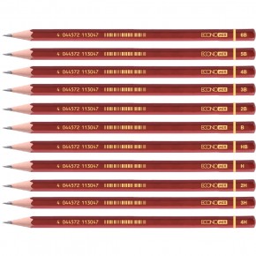 Набор карандашей разной твердости чернографитных Е11304 Economix. 12 штук