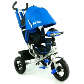 Велосипед детский трехколесный, надувные колеса+фара Бест Трайк 6588B, Best Trike  синий изображение 1