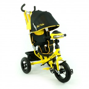 Велосипед детский трехколесный, надувные колеса+фара Бест Трайк 6588B, Best Trike  желтый изображение 1
