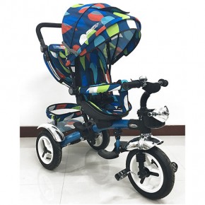 Детский трехколесный велосипед Турбо Трайк М-3200 с надувными колесами и поворотным сиденьем изображение 7