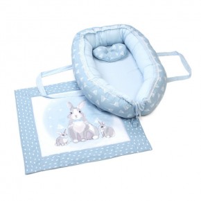 Кокон-гнездышко Baby Veres Summer bunny blue с одеялом