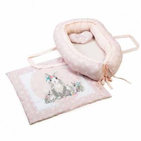 Кокон-гнездышко Baby Veres Summer Bunny pink с одеялом изображение 1