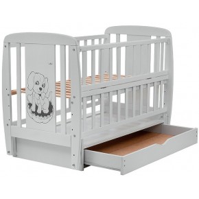 Кровать Babyroom Собачка маятник, ящик, откидной бок DSMYO-3  бук серый изображение 4