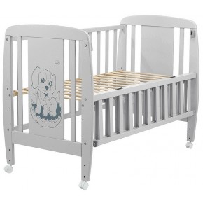 Кровать Babyroom Собачка откидной бок, колеса DSO-01  бук серый изображение 1