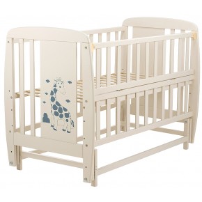 Кровать Babyroom Жирафик маятник, откидной бок DJMO-02  бук слоновая кость изображение 3