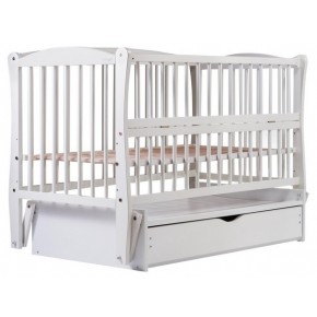 Кровать Babyroom Элит маятник, ящик, откидной бок DEMYO-5  бук белый изображение 5