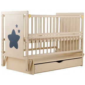 Кровать Babyroom Звездочка Z-03 маятник, ящик, откидной бок  бук слоновая кость изображение 3