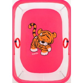 Манеж Qvatro LUX-02 мелкая сетка  розовый (tiger) изображение 2