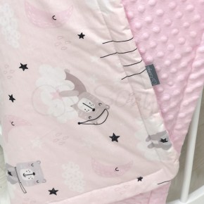 Плед Маленькая Соня Minky Коты в облаках розовые изображение 3