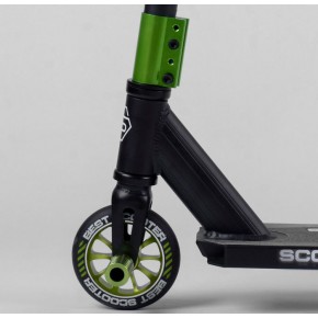 Самокат трюковый 17982 Best Scooter зеленый, ПЕГИ, HIC-система изображение 3