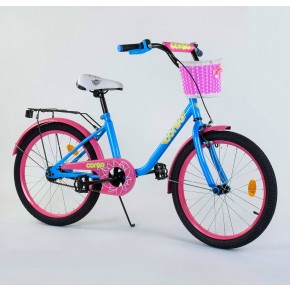 Велосипед детский Corso Flower 20 дюймов 2047 с корзинкой