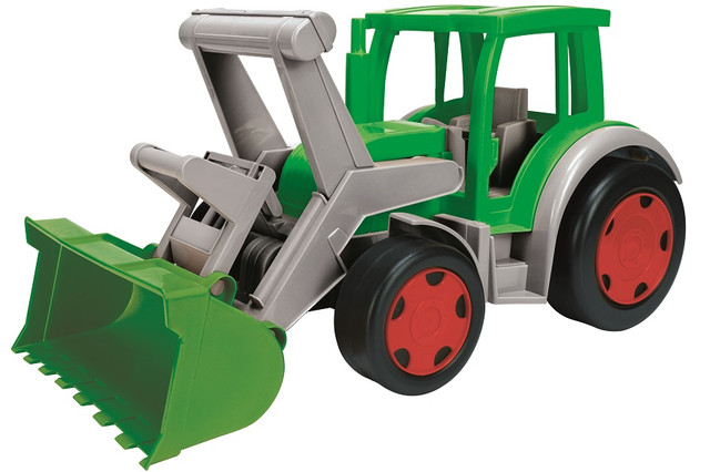 трактор гигант, игрушка для мальчика, выдерживает вес до 100 кг, имеет подвижный ковш