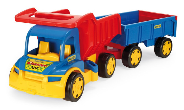 грузовик гигант, игрушка для мальчика, выдерживает вес до 150 кг, грузовик+тележка